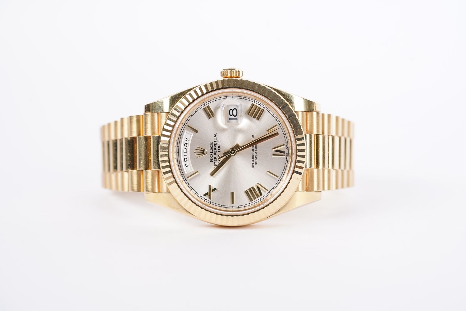 NBTPT- 18KY Rolex President w/Silver Roman Numeral Dial 40mm