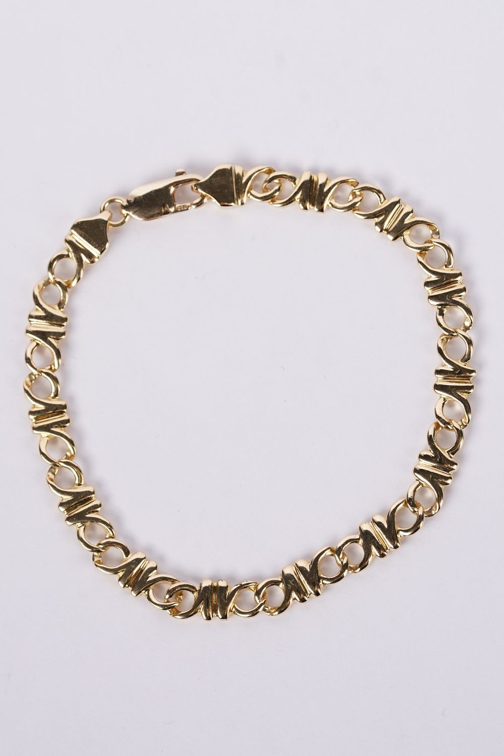 VVTT- 18KY 18.84g T&amp;CO Circle &amp; Bar Bracelet 8&quot;