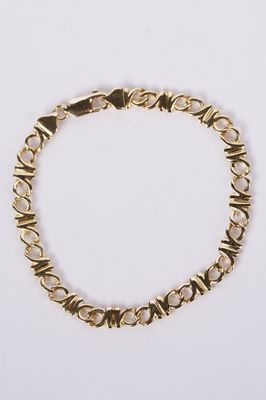 VVTT- 18KY 18.84g T&amp;CO Circle &amp; Bar Bracelet 8&quot;