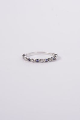 VDT- 14KW 1.52g .20ctw Diamond &amp; Sapphire Stackable Band (size 7)