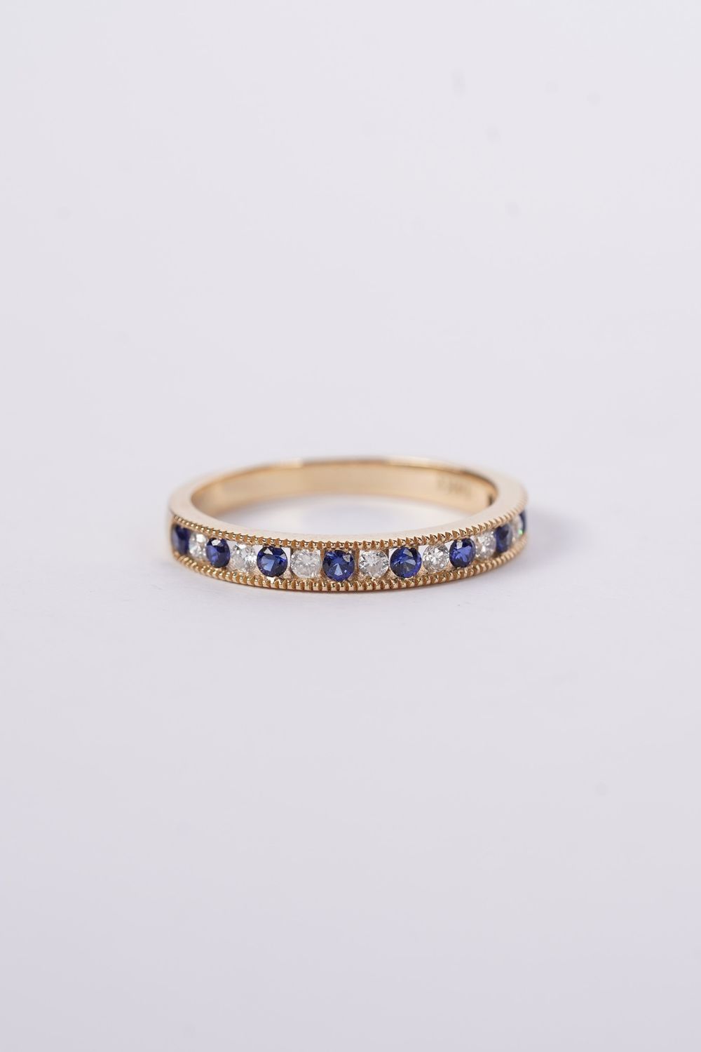 AII- 14KY 2.2g .20ctw Diamond .30ctw Sapphire Stackable Band (7.25)