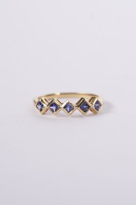 NRLX- 14KY 1.94g .52ctw Sapphire Bezel Fashion Ring (size 7)