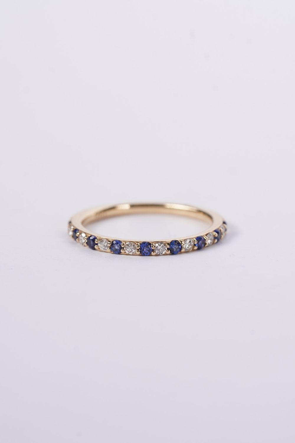 ABN- 14KY 1.7g .20ctw Diamond .30ctw Sapphire Stackable Band (size 7.25)