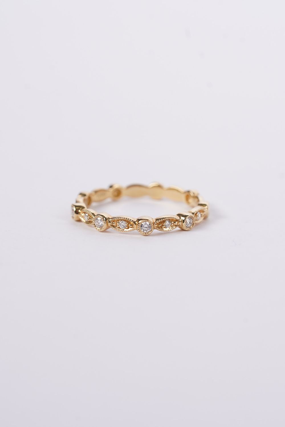NET-18KY 2.09g .11ctw Diamond Stackable Band (size 6.5)