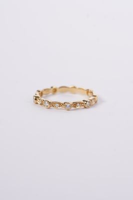 NET-18KY 2.09g .11ctw Diamond Stackable Band (size 6.5)