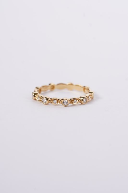 NET-18KY 2.09g .11ctw Diamond Stackable Band (size 6.5)