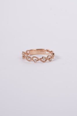 VEB- 14KR 1.5g .14ctw Diamond Vine Stackable Band (size 7)