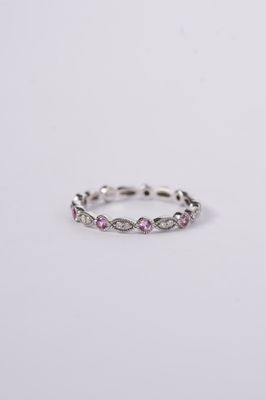 VBN-14KW 1.7g .06ctw Diamond .20ctw Topaz Stackable Band (size 7)