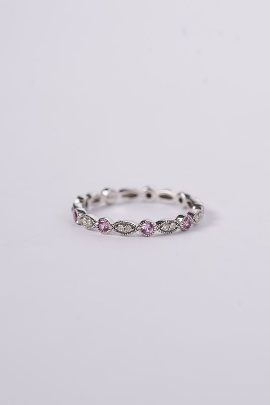 VBN-14KW 1.7g .06ctw Diamond .20ctw Topaz Stackable Band (size 7)