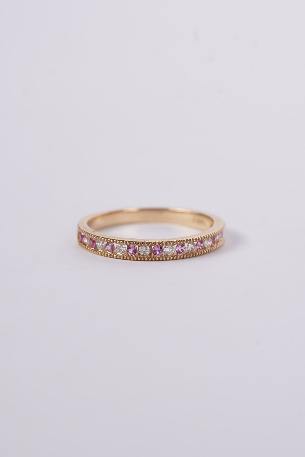 ARN- 14KY 2.09g .16ctw Diamond .20ctw Sapphire Stackable Band (size 7)
