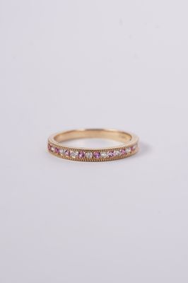 ARN- 14KY 2.09g .16ctw Diamond .20ctw Sapphire Stackable Band (size 7)