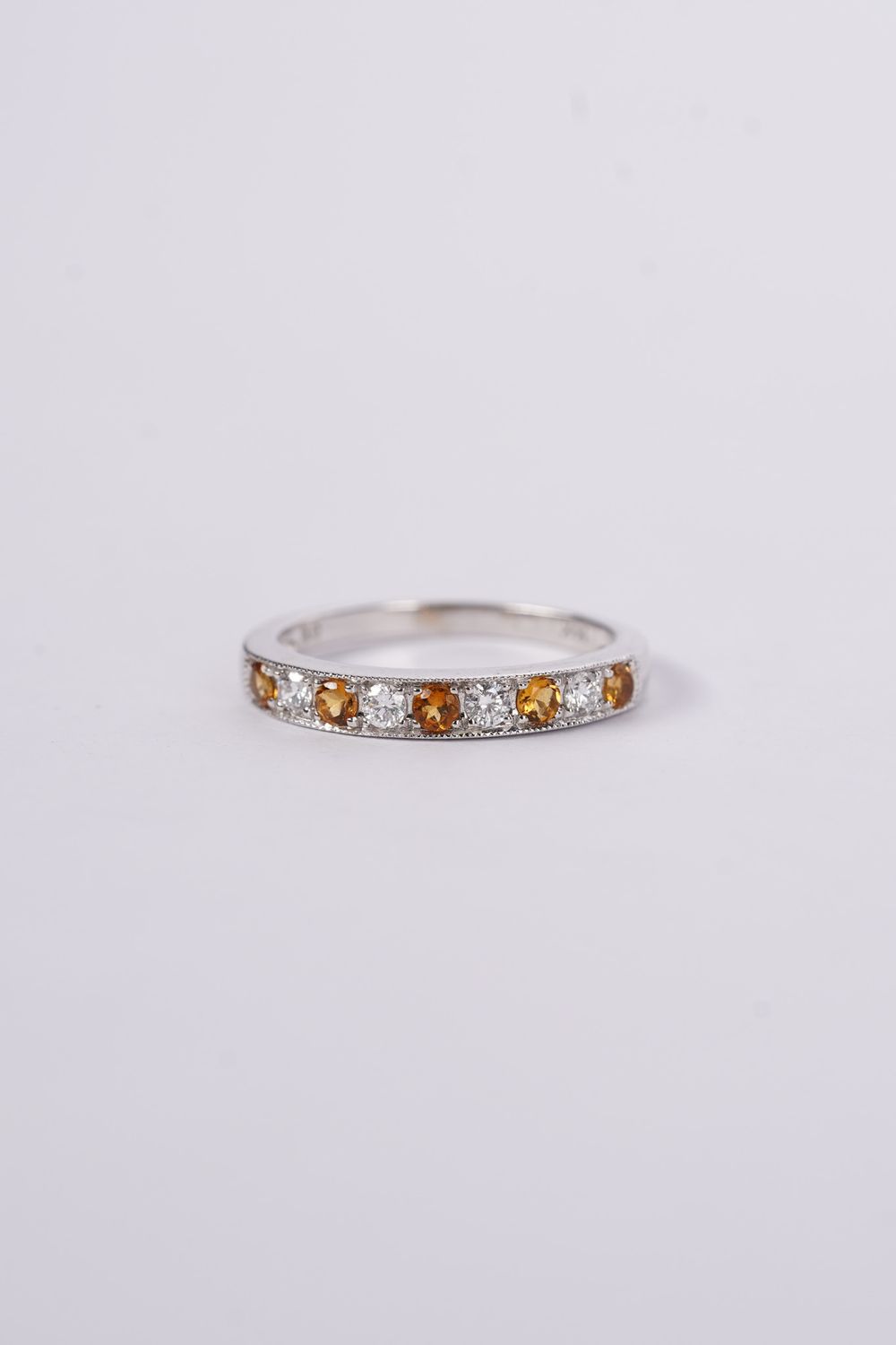 EAI- 14KW 2.2g .27ctw Diamond .30ctw Sapphire Stackable Band (size 6)