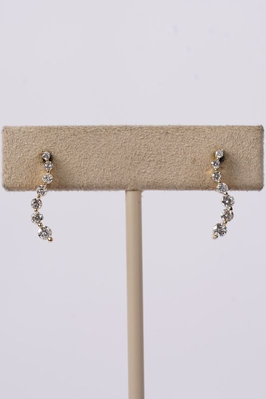 BTX- 14KY 1.42g .50ctw Diamond Journey Earrings