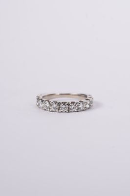 VDET- 14KW 3.55g 1.83ctw Round Diamond U-Prong Stackable Band (size 6)