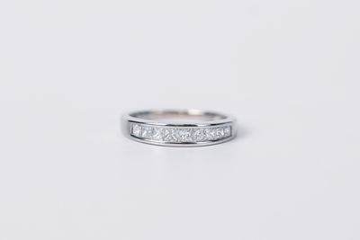 AET- 14KW 2.41g .55ctw Princess Cut Diamond Stackable Band (size 5.75)