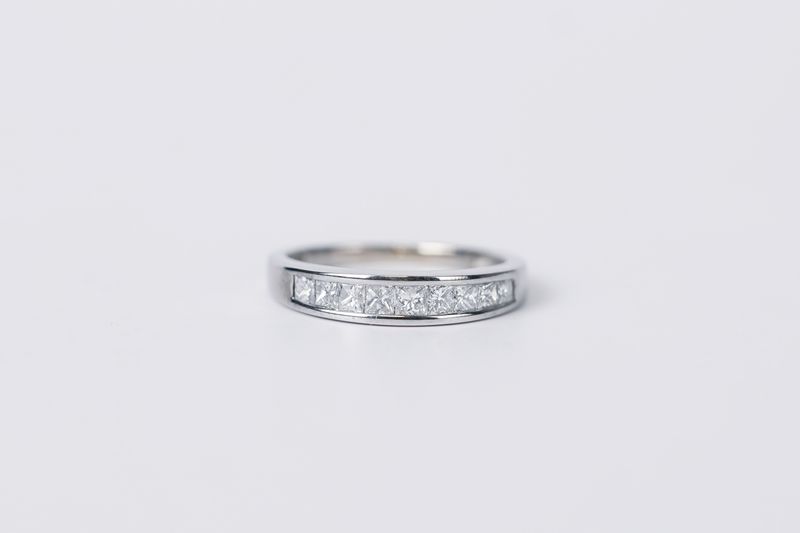 AET- 14KW 2.41g .55ctw Princess Cut Diamond Stackable Band (size 5.75)