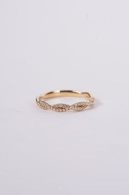 NAI 18KY 2.07g .18ctw Diamond Twist Stackable Band (size 6.75)
