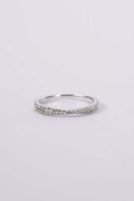 ANI- 14KW 2.05g .26ctw Diamond Crossover Stackable Band (size 7)