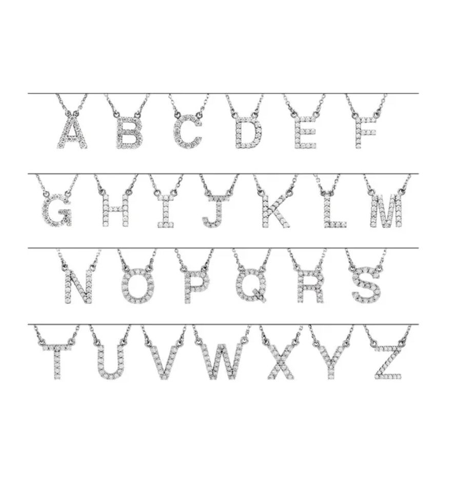 DEDX- 14K 1.54g .12ctw Diamond Initial Necklace 16&quot;