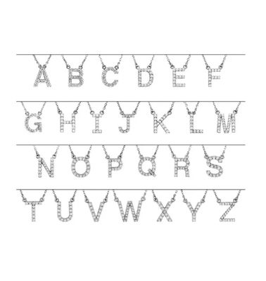 DEDX- 14K 1.54g .12ctw Diamond Initial Necklace 16&quot;