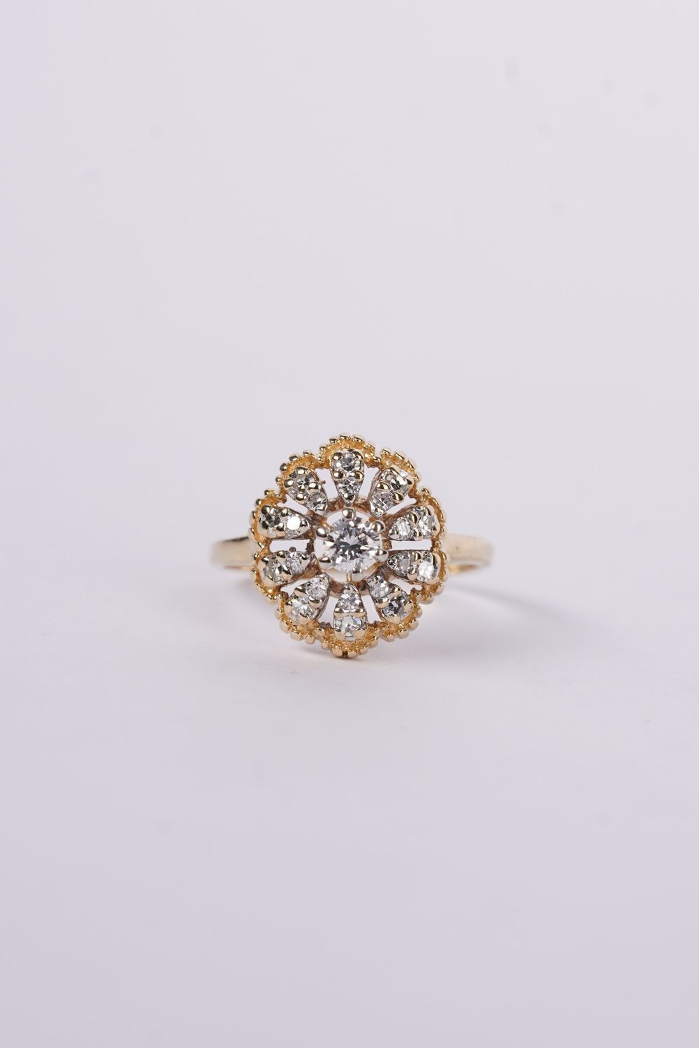 NLTX- 14KY 3.8g .51ctw Diamond Antique Ring (size 7)