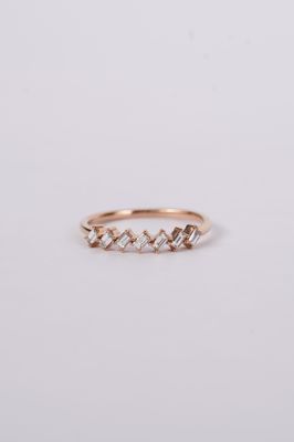 14KR 1.5g .32ctw Baguette Diamond Stackable Band (size 7)
