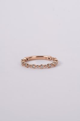 14KR 2.0g .25ctw Diamond Bezel Stackable Band (size 7)