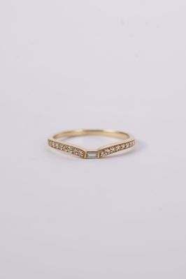 ATT-14KY 1.3g .13ctw Diamond Contour Stackable Band (size 7)