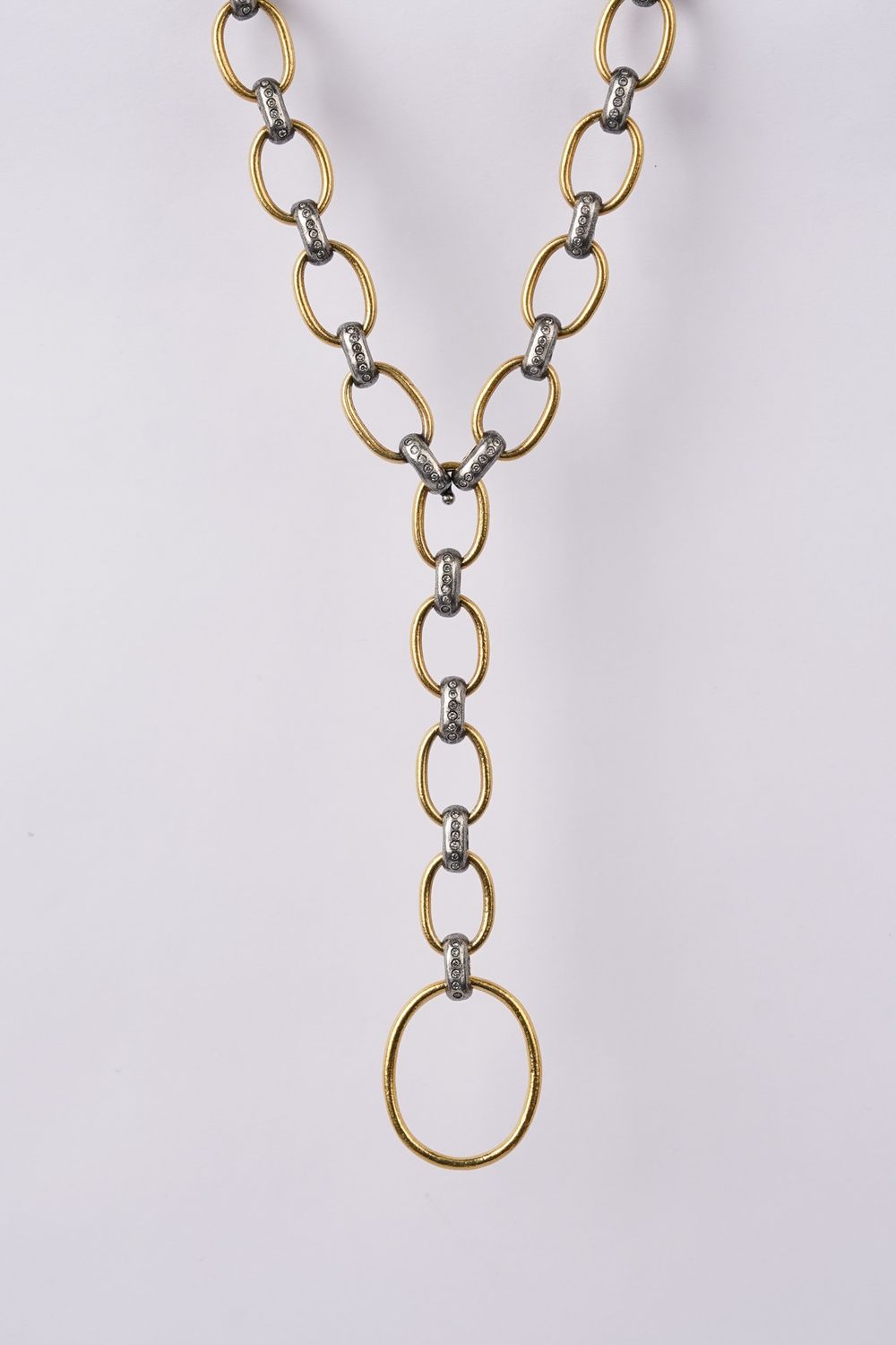 DTPT- 24KY/Gilver 68g .75ctw Yossi Rachel Link Fashion Necklace 20&quot;