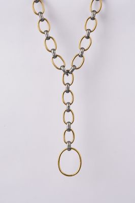 DTPT- 24KY/Gilver 68g .75ctw Yossi Rachel Link Fashion Necklace 20&quot;