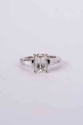 VEETT- Platinum 9.39g 2.81ctw (2.21ctr) I/VS2 GIA Criss Cut Diamond Engagement Ring (size 6.5)