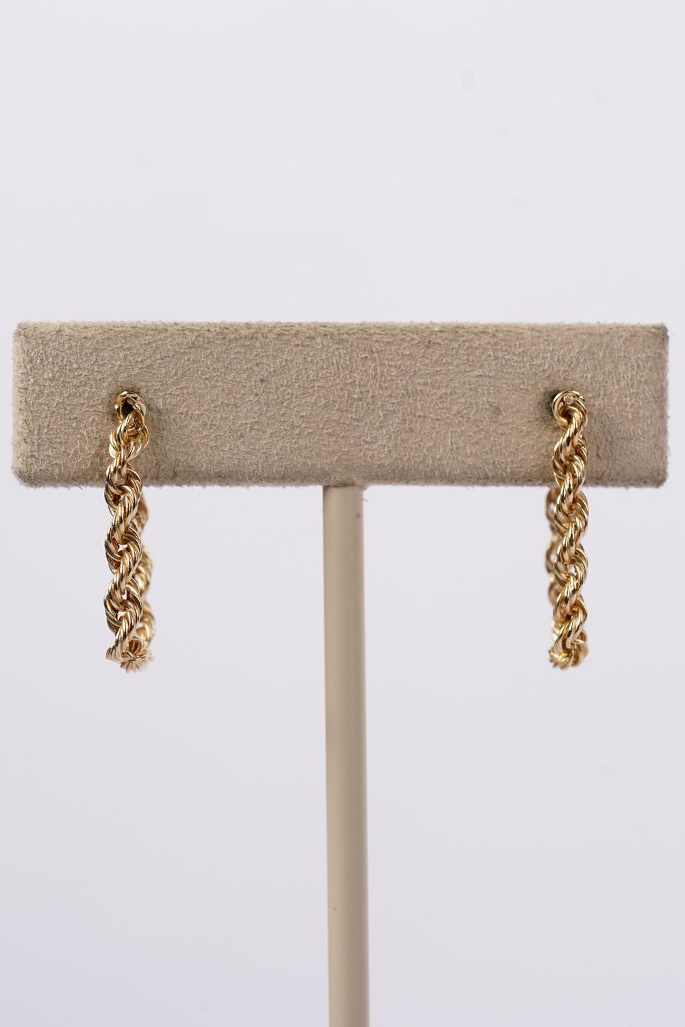 NTX- 14KY .61g Rope Chain Hoop Earrings