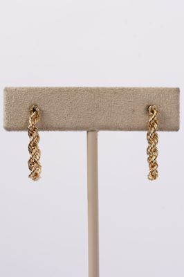 NTX- 14KY .61g Rope Chain Hoop Earrings