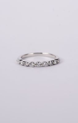 NTTX- 14KW 2.25g .50ctw Diamond Single Prong Stackable Band (size 6.5)