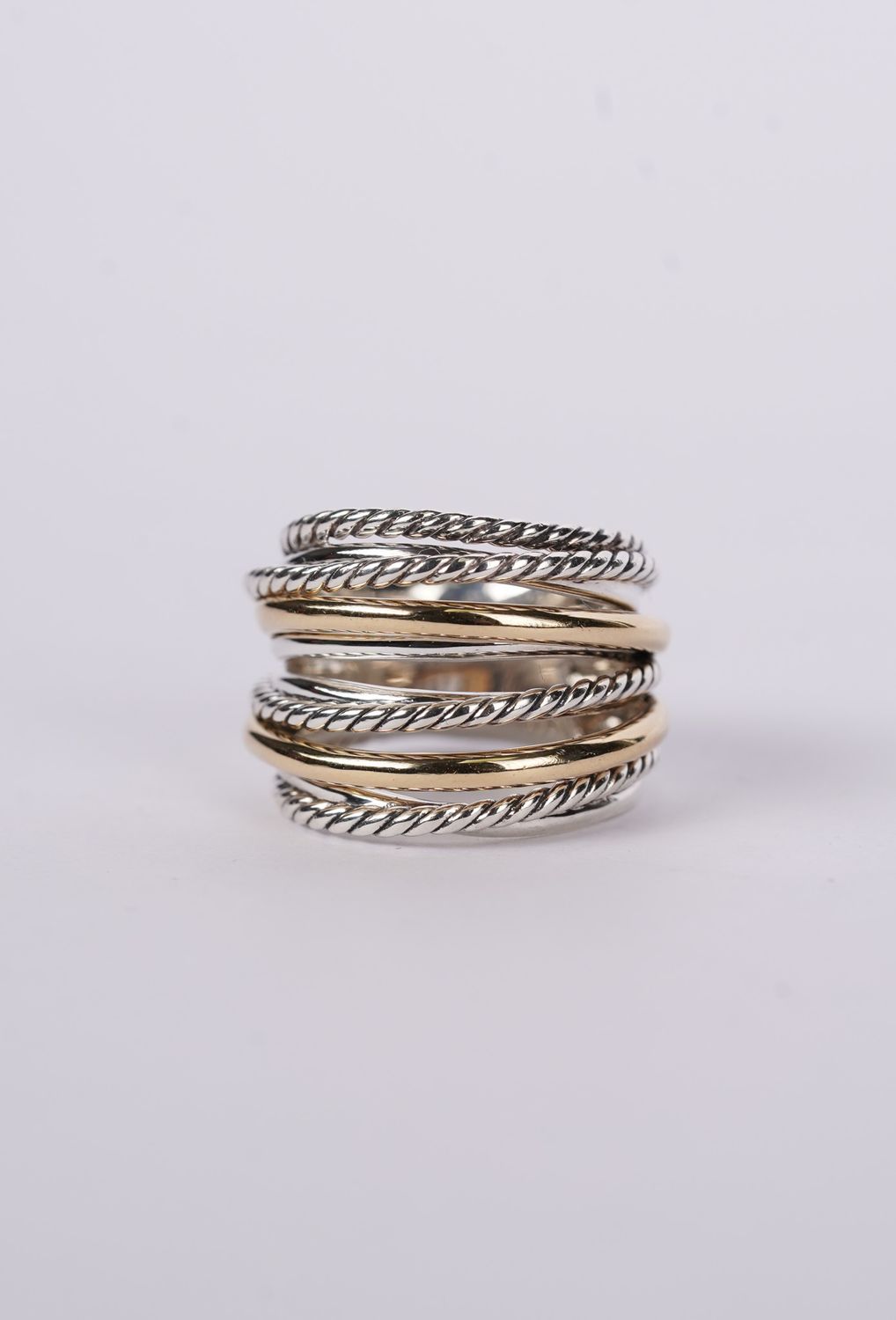 ETX- 18KY/Sterling 11.19g David Yurman Crossover Ring (size 5.5)