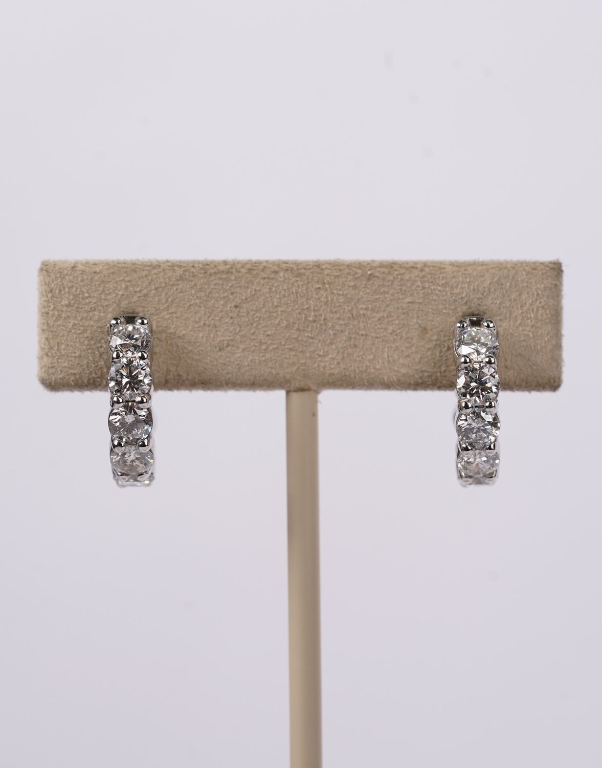 VLET- 14KW 6.51g 2.55ctw Diamond Huggie Hoop Earrings
