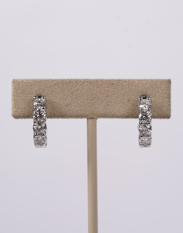 VLET- 14KW 6.51g 2.55ctw Diamond Huggie Hoop Earrings
