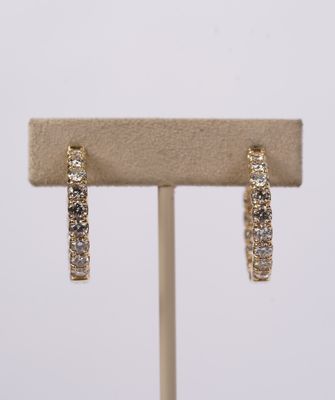 ANTT- 14KY 7.71g 3.50ctw Diamond Inside/Out Hoop Earrings
