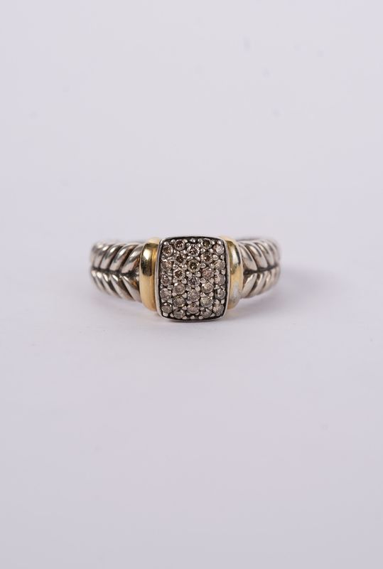 VDN- Effy Sterling/18KY .25ctw Diamond Fashion Ring (size 7)