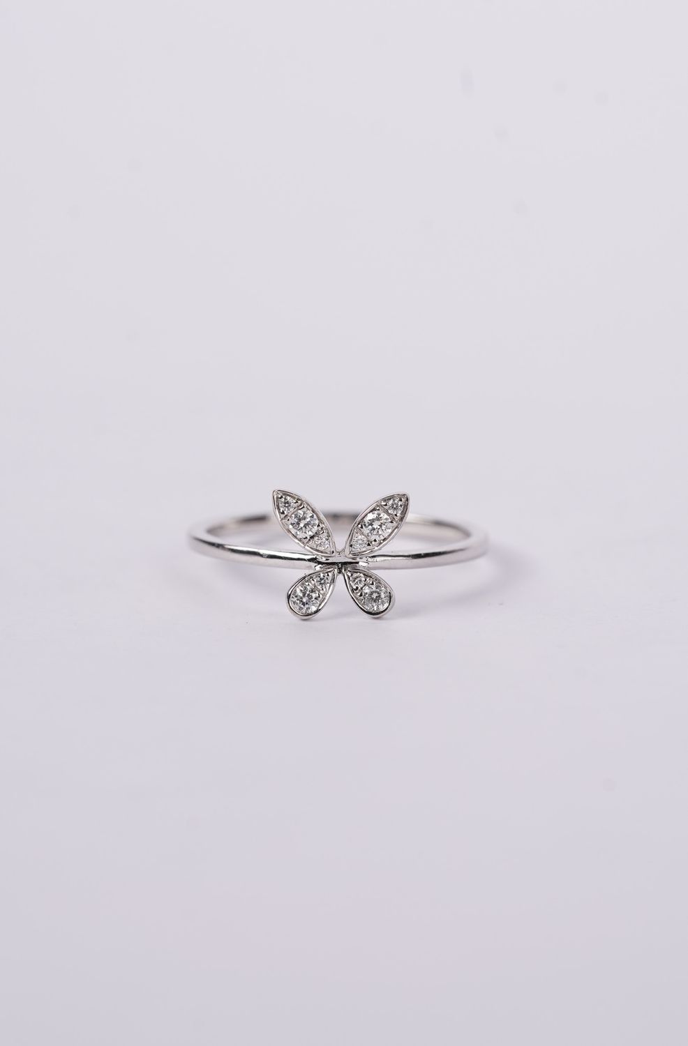 ATT-14KW 1.00g .12ctw Diamond Butterfly Ring (size 6.75)