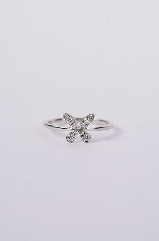 ATT-14KW 1.00g .12ctw Diamond Butterfly Ring (size 6.75)