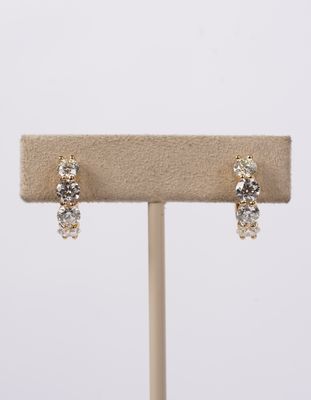 ANLL- 14KY 3.38g 2.50ctw Diamond Huggie Hoop Earrings