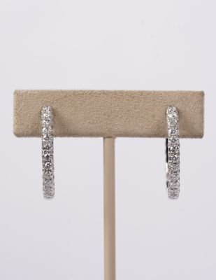 DVNT-18KW 5.9g 3.79ctw Diamond Inside Out Hoop Earrings