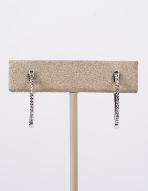 ALL-14KW 3.6g .15ctw Diamond Hoop Earrings