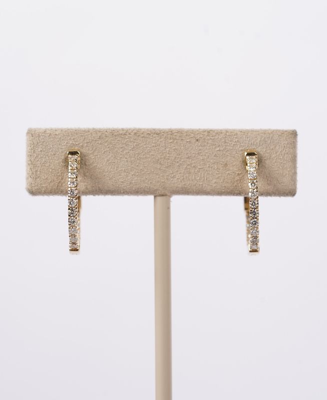 DAIX- 14KY 3.30g .52ctw Diamond Inside/Out Hoop Earrings