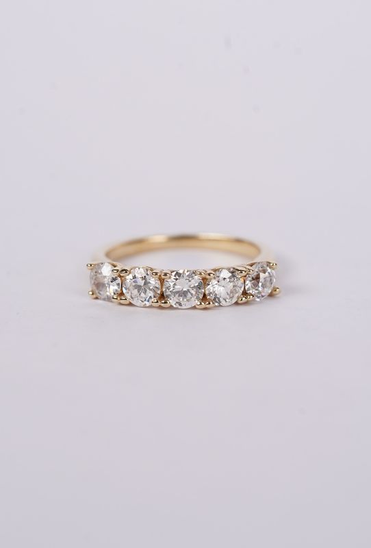 VATT- 14KY 3.55g 1.40ctw J/SI Old European Diamond Anniversary Band (size 5.5)
