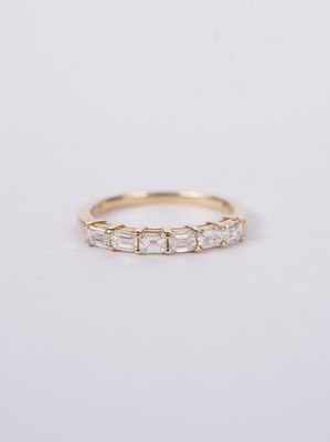 VVTT- 14KY 2.1g 1.25ctw G-H/VS Emerald Diamond Stackable Band (size 7)