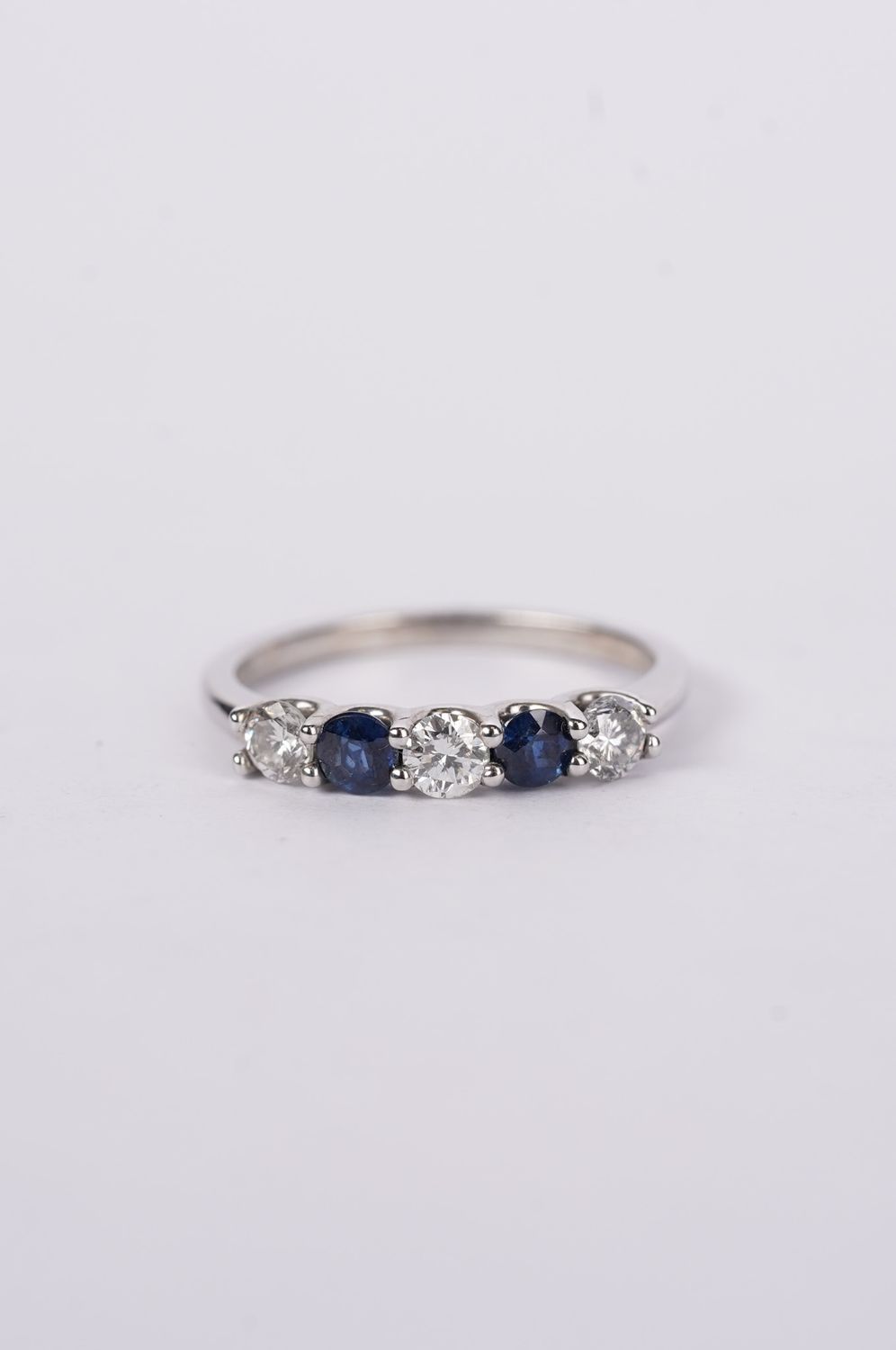 EETX- 14KW 2.39g .70ctw Diamond &amp; Sapphire Stackable Ring (size 7)