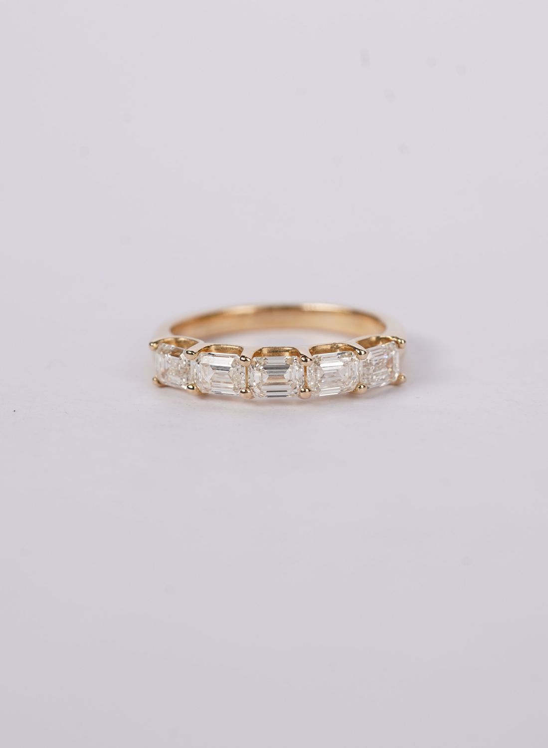 VLNT- 14KY 3.05g 1.50ctw I/VS1 GIA Emerald Diamond Band (size 6)