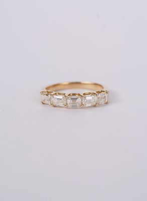 VLNT- 14KY 3.05g 1.50ctw I/VS1 GIA Emerald Diamond Band (size 6)